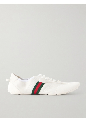 Gucci - Flex Suede-trimmed Leather Sneakers - White - IT36,IT36.5,IT37,IT37.5,IT38,IT38.5,IT39,IT39.5,IT40,IT41