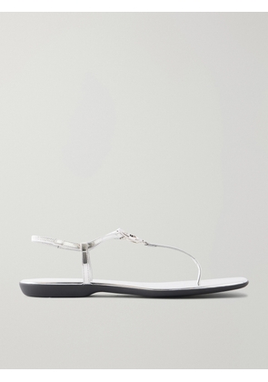 Gucci - Logo-embellished Leather Thong Sandals - Silver - IT36,IT36.5,IT37,IT37.5,IT38,IT38.5,IT39,IT39.5,IT40,IT40.5,IT41