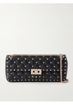Valentino Garavani - Rockstud Spike Studded Quilted Leather Shoulder Bag - Black - One size