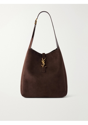 SAINT LAURENT - Logo-embellished Suede Tote - Brown - One size