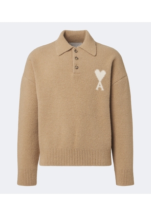 Ami Paris Ami de Coeur alpaca and wool-blend polo sweater