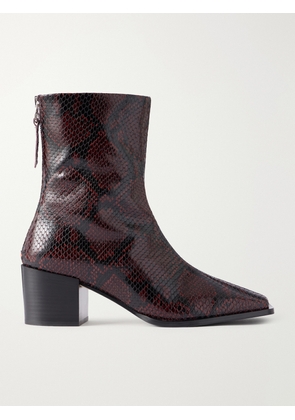 Aeyde - Amina Sneak-effect Leather Ankle Boots - Burgundy - EU 36,EU 37,EU 38,EU 39,EU 40,EU 41,EU 42