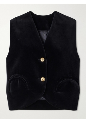 BLAZÉ Milano - Gliss Cotton-velvet Vest - Black - 00,0,1,2,3,4
