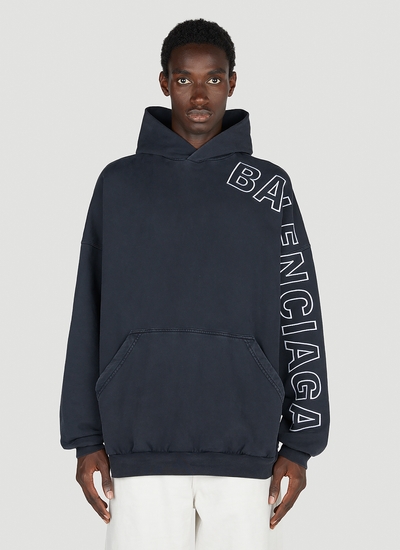 Balenciaga Logo Print Hoodie | Man Sweatshirts Black 1