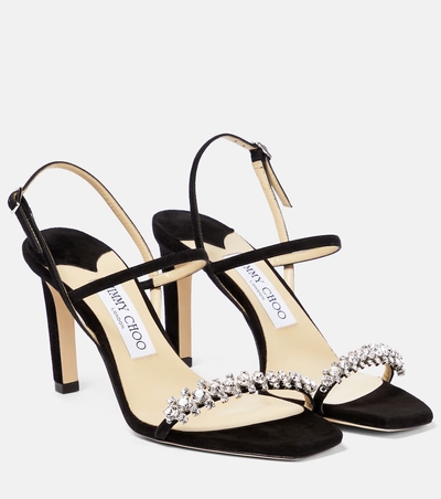 JIMMY CHOO Lang Patent Strappy Sandals, Black – OZNICO