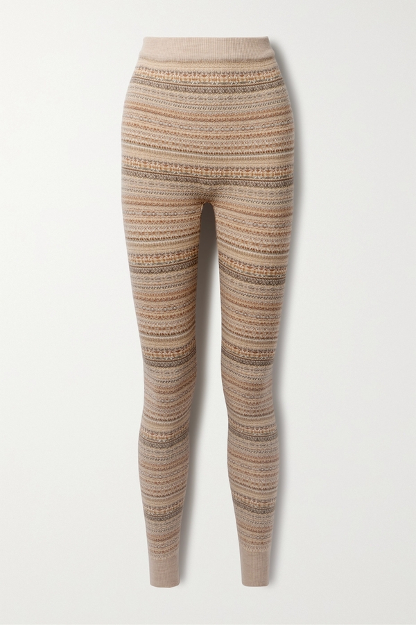 Loro Piana, Fair Isle Wool-blend Tapered Leggings, Multi