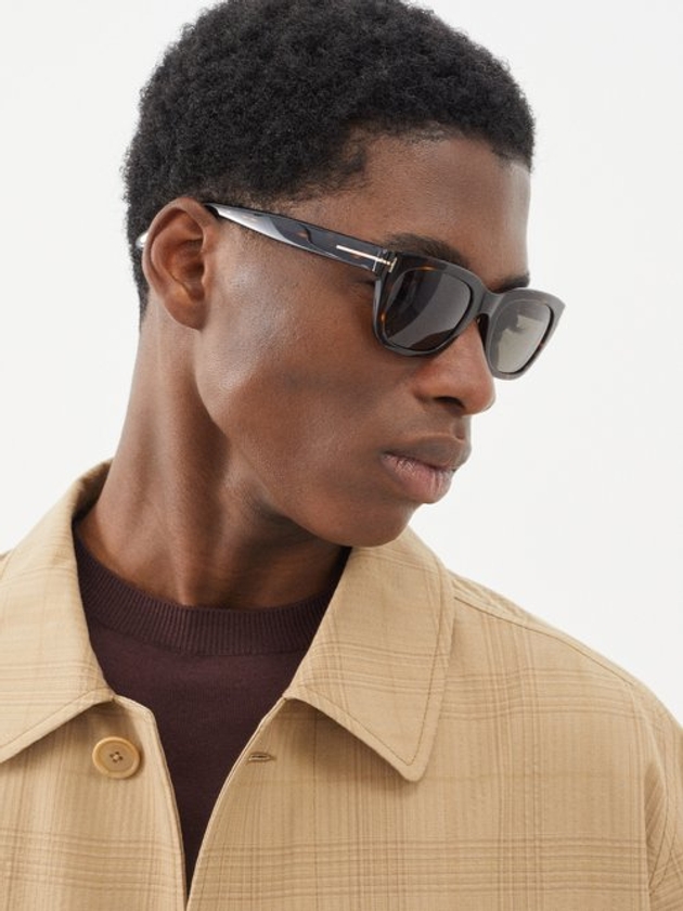 Tom Ford Eyewear, Snowdon Square Tortoiseshell-acetate Sunglasses, Mens, Brown Multi