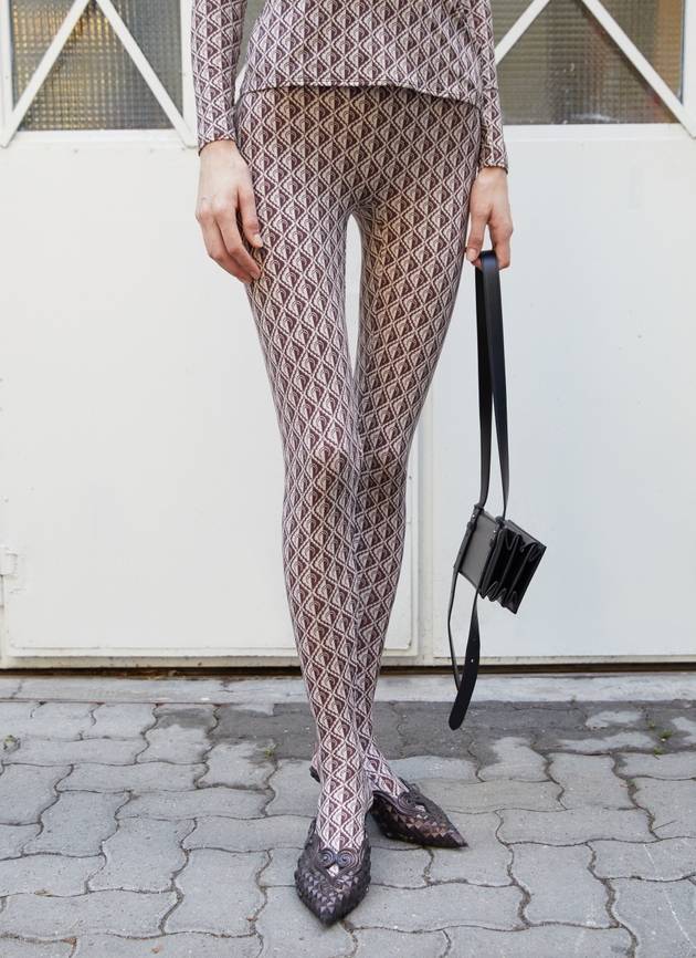 Marine Serre Recycled Moon Fishnet Tights in Black