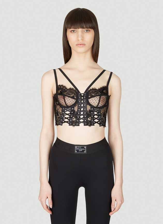 Floral lace bustier in black - Dolce Gabbana