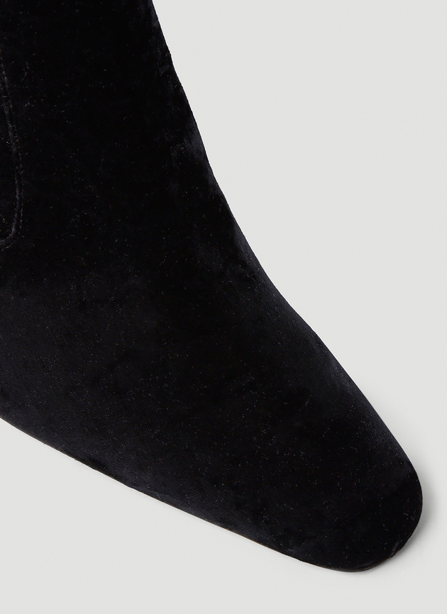 Saint Laurent Talia Velvet Boots, Woman Boots Black Eu, 37