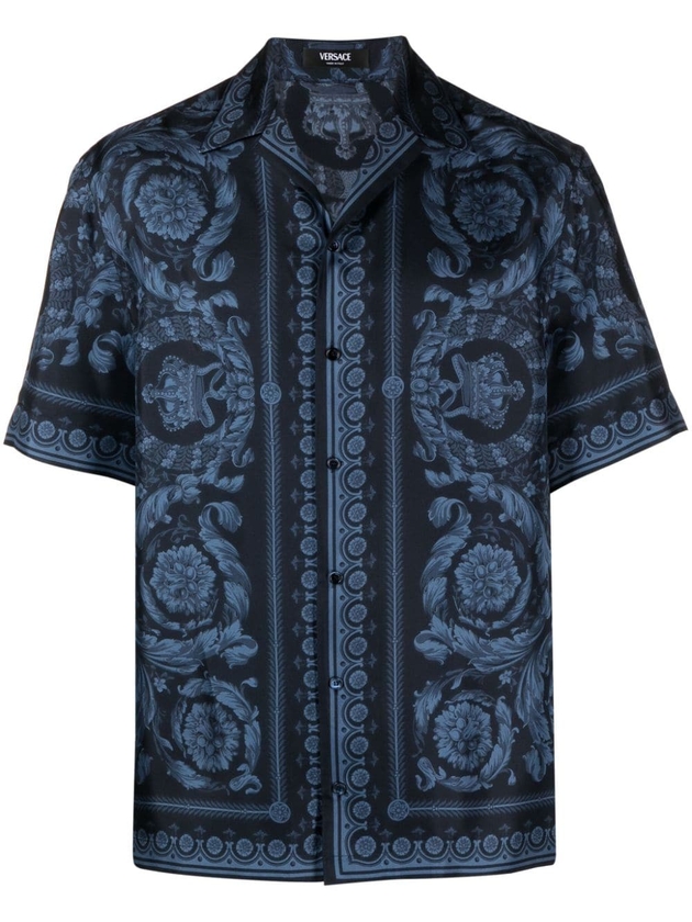 Barocco print silk shirt