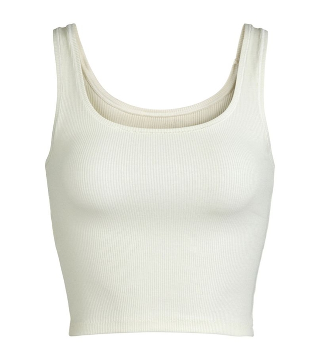 Skims Cotton Ribbed Cropped Tank Top