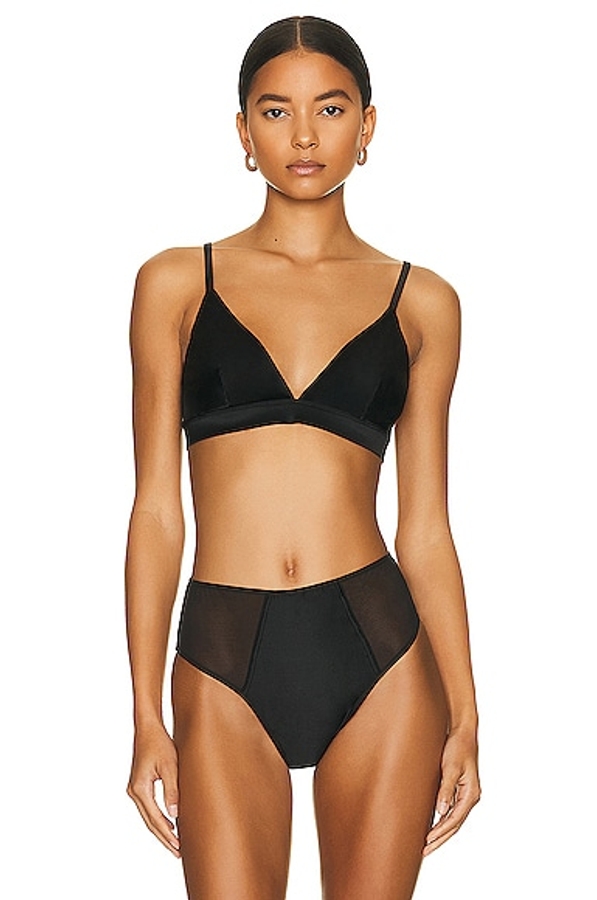 Wolford Stretch Silk Built Up Bralette in Jet Black, Black. Size XS (also  in ).