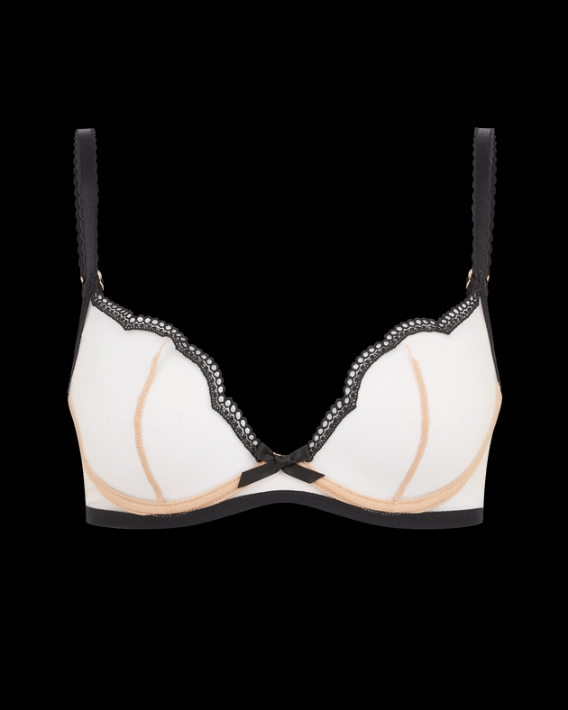 Carline Plunge Underwired Bra in Gold | By Agent Provocateur
