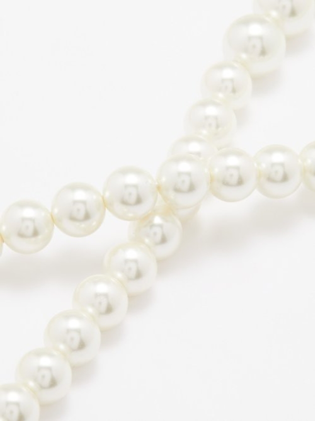 VLogo faux pearl necklace