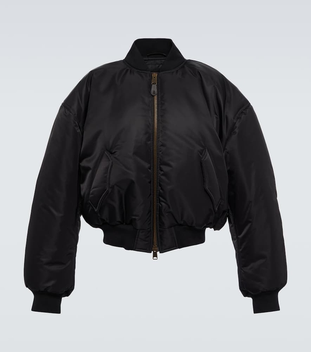 Oversized Padded Cotton-Jersey Hooded Bomber Jacket