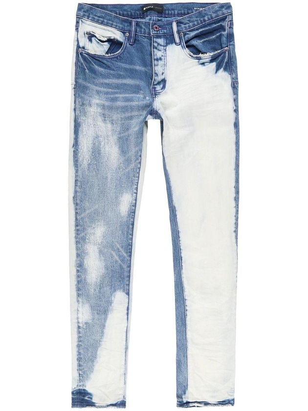 Purple Brand paint-splatter straight-leg jeans, Blue