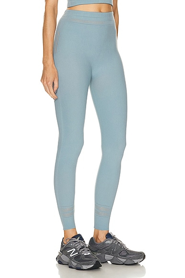 Wolford Net Lines Legging in Sky, Blue. Size S (also in XS).