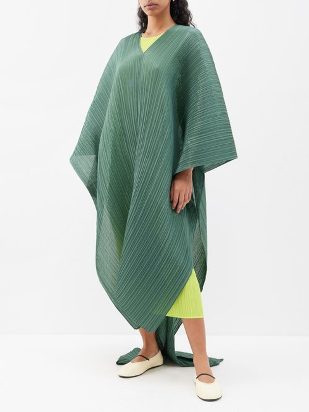 Pleats Please Issey Miyake | Madame Technical-pleated Multi-way Scarf Top |  Womens | Dark Green | ONE SIZE | MILANSTYLE.COM