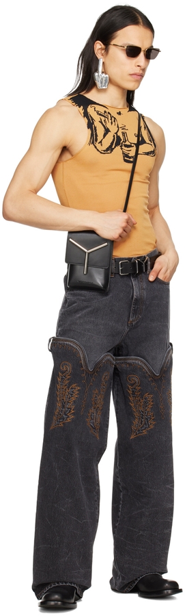 Y/Project Black Classic Cowboy Cuff Jeans | MILANSTYLE.COM