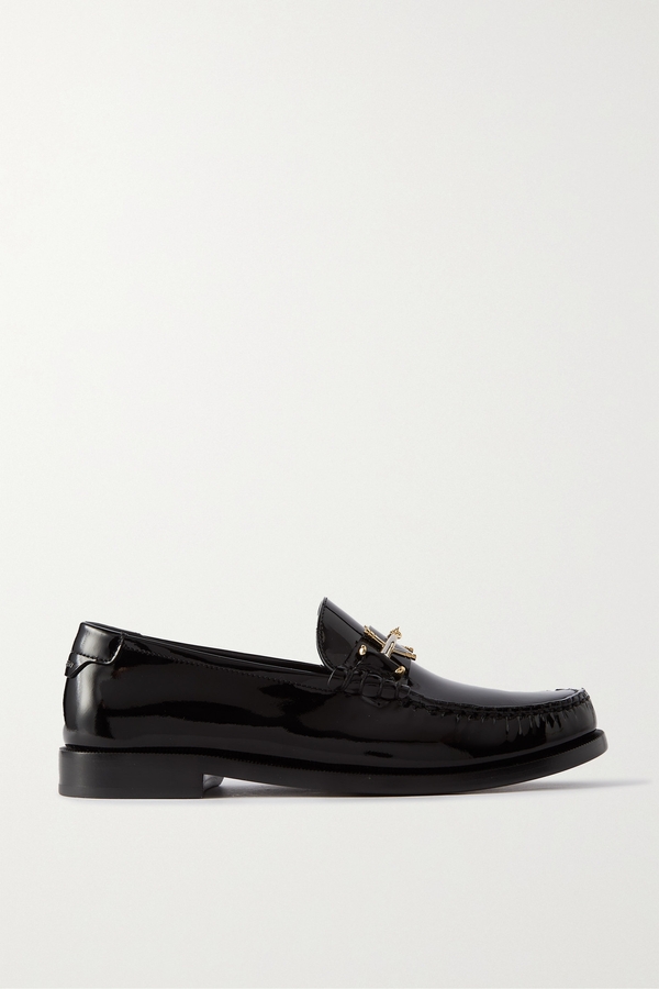 SAINT LAURENT | Le Loafer Embellished Patent-leather Loafers ...