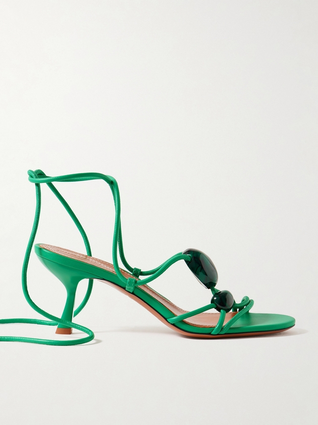 Zimmermann - Gleam Embellished Leather Sandals - Green - FR37,FR38,FR39,FR40,FR41