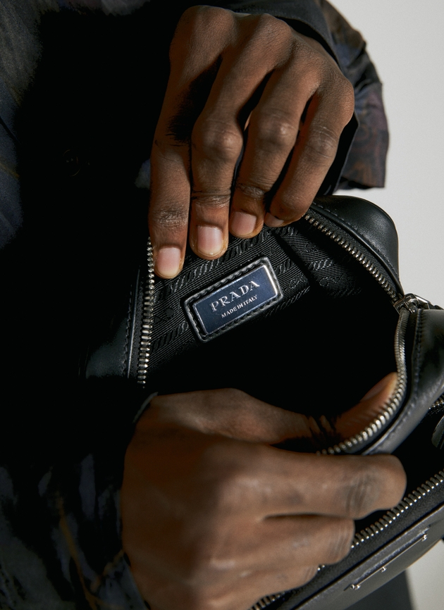 Prada Leather Shoulder Bag With Pouch | Man Crossbody Bags