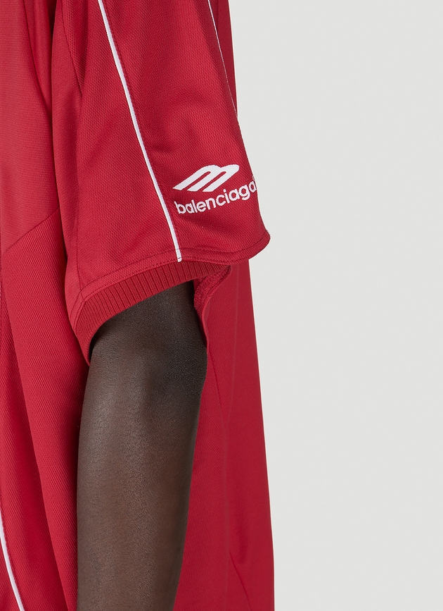 Balenciaga Oversized Soccer Jersey Top | Man T-shirts Red 4