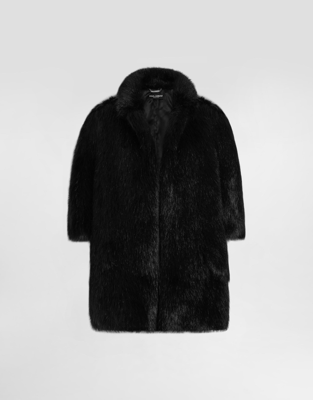 Dolce & Gabbana Faux Fur Jacket - Woman Coats And Jackets Black 38