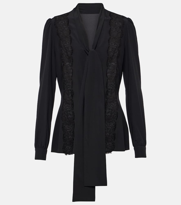 Dolce&Gabbana Tie-neck silk-blend blouse