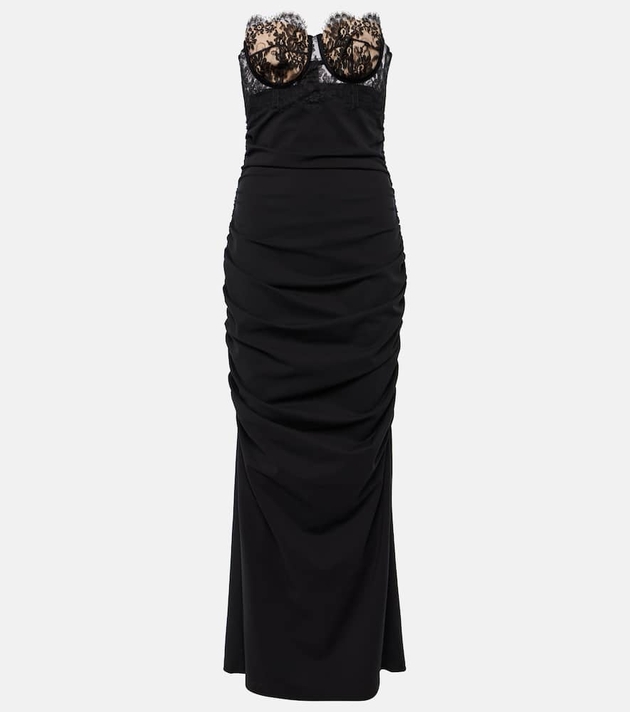 Dolce&Gabbana Lace-trimmed bustier gown