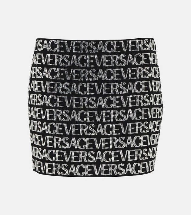Versace Logo embellished miniskirt