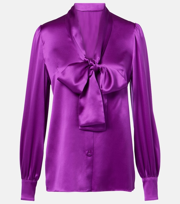 Dolce&Gabbana Tie-neck silk satin blouse