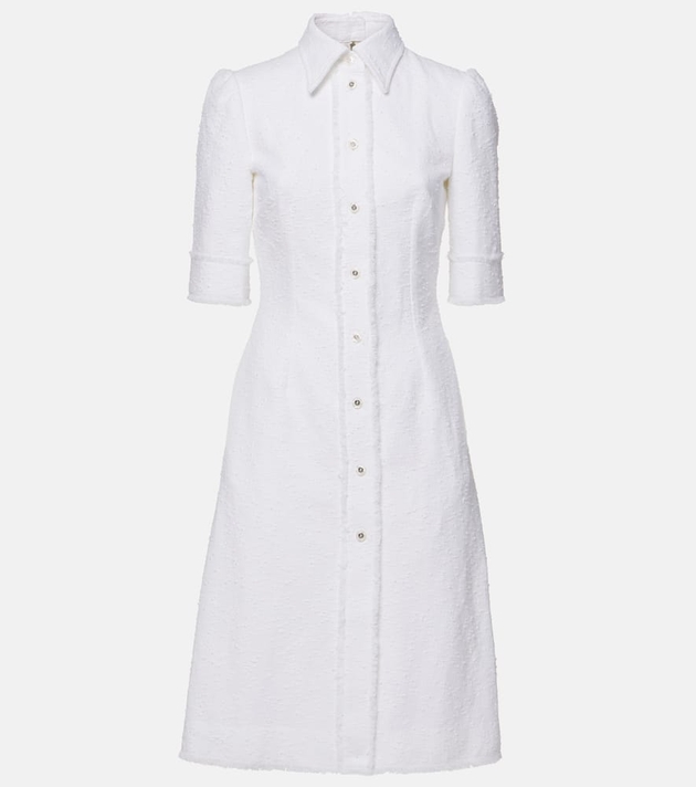 Dolce&Gabbana Cotton-blend tweed shirt midi dress