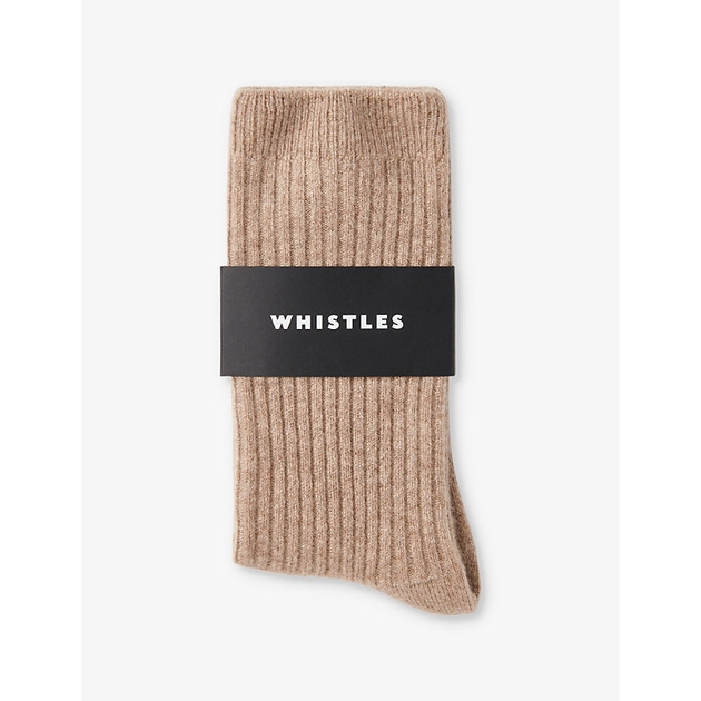 Womens Whistles Ribbed-Knit Cashmere Socks