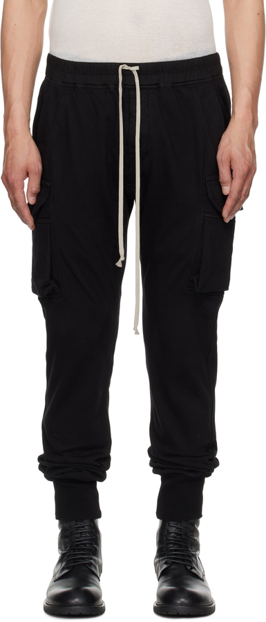 Rick Owens DRKSHDW Black Hollywood Mastodon Cut Cargo Pants