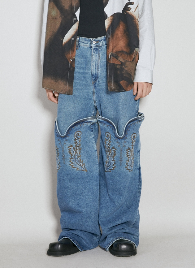 yproject cowboy cuff jeans nubian別注モデル Y/Project Blue Maxi Cowboy Cuff Jeans Y/Project