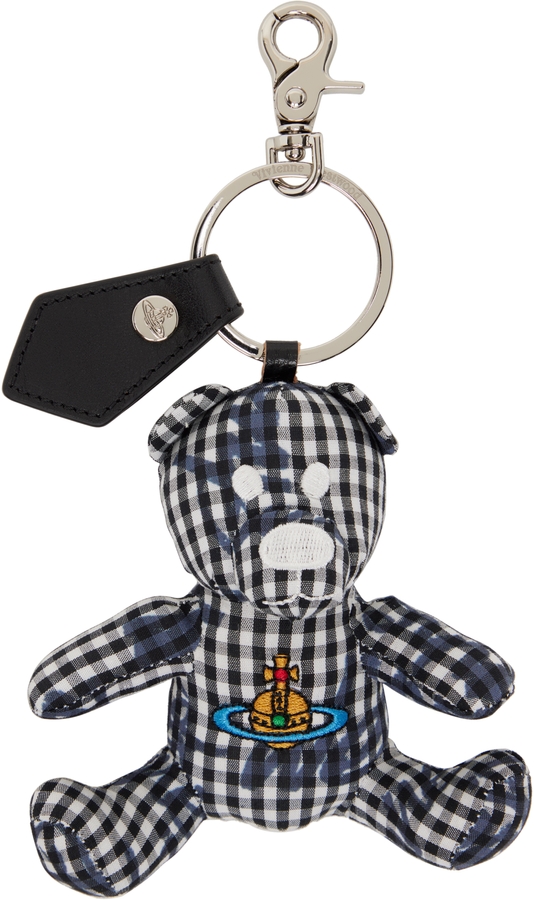 Vivienne Westwood White & Black Teddy Bear Keychain